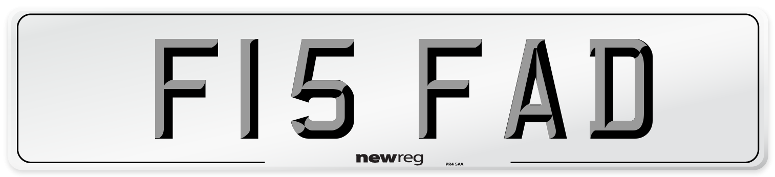 F15 FAD Number Plate from New Reg